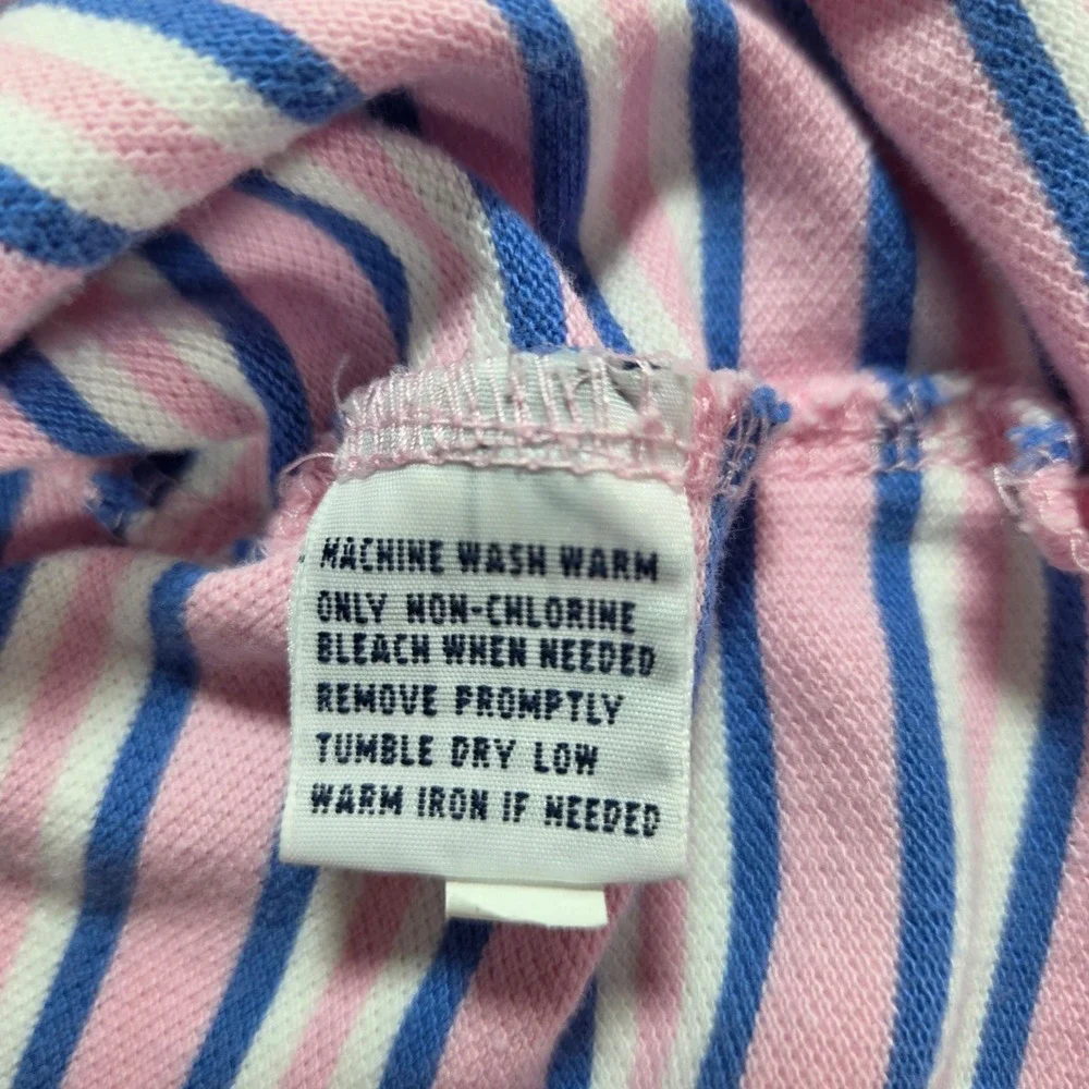 Polo Ralph Lauren Mens XL Pink Blue Striped Short Sleeve Cotton Polo Shirt